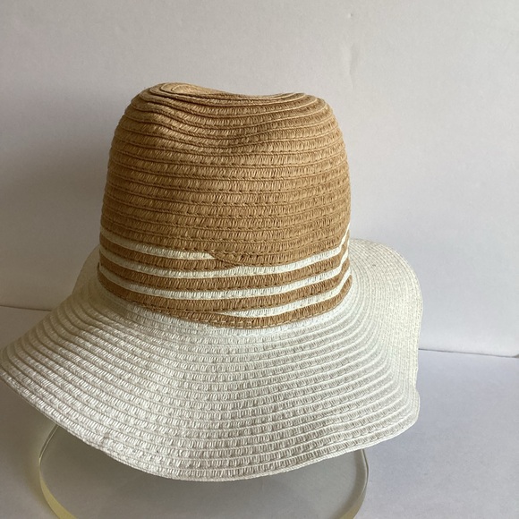 Tropical Trends Straw Hat Unisex One Size Two Tone Panama Floppy Festival Beach - Picture 4 of 13